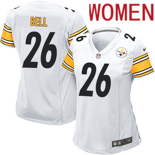 Women Pittsburgh Steelers #26 LeVeon Bell Nike White Game NFL Jersey